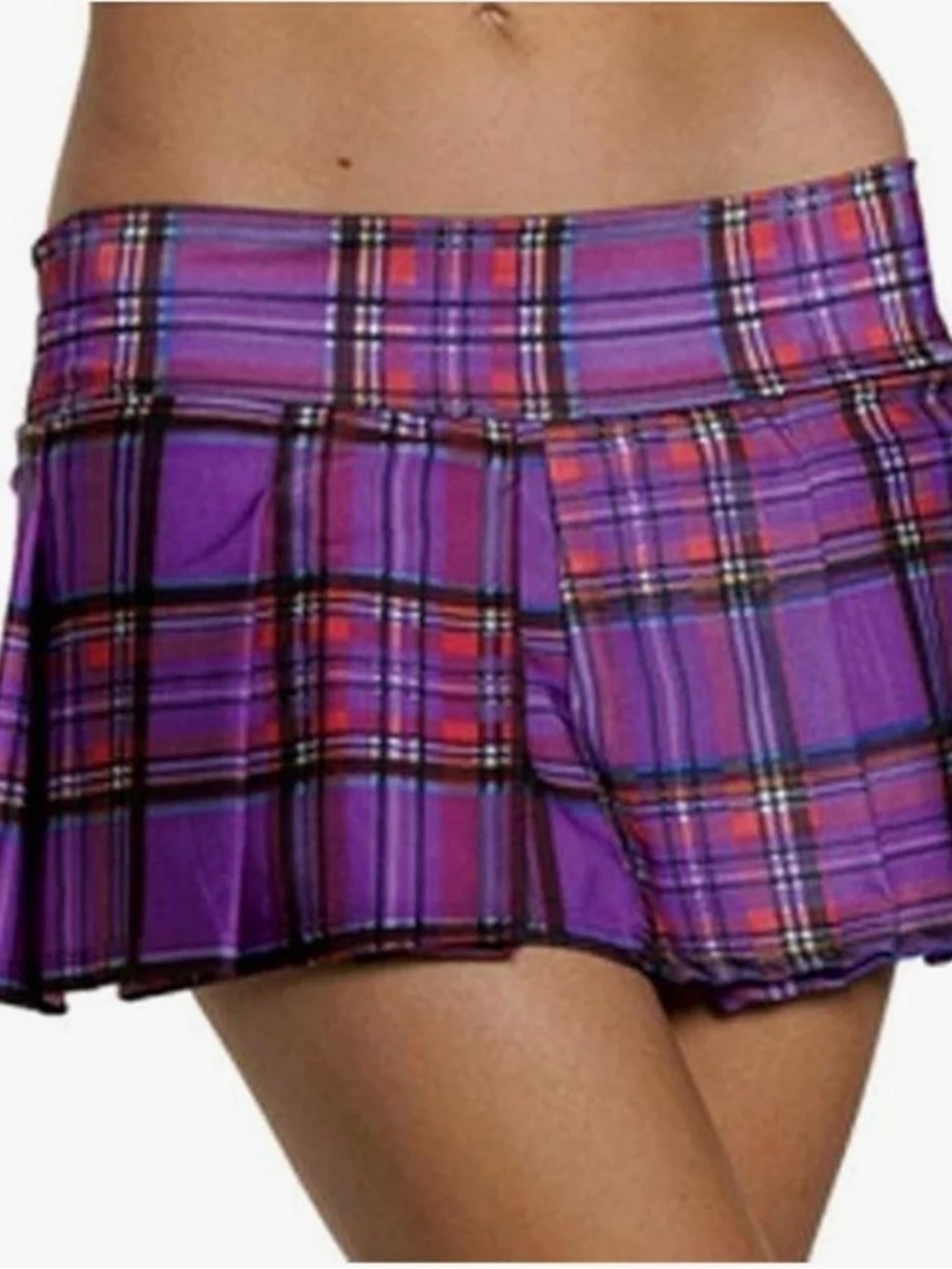 Purple Plaid Mini Skirt